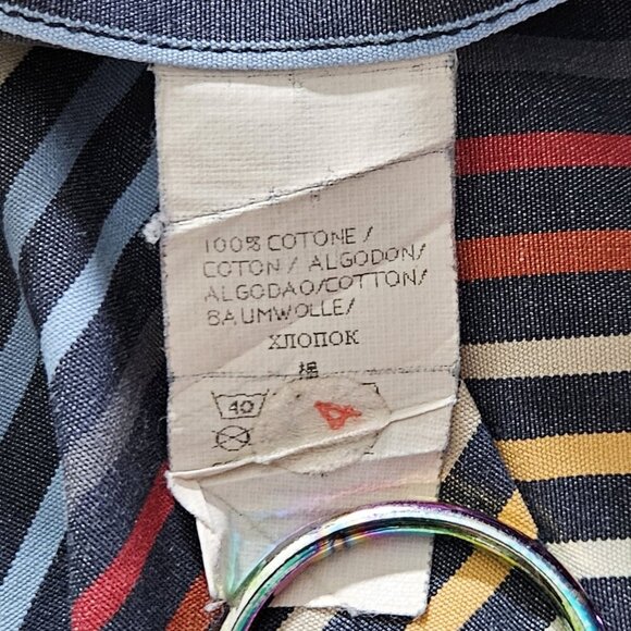 Paul & Shark Yachting Shirt Mens 42/16 Multicolor Stripes LS Collar Cotton FLAW - Picture 14 of 16